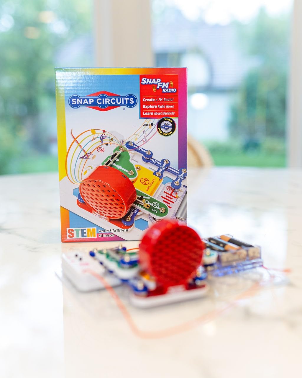STEM Toy Radio KIT | for Kids 8+ yrs | Electronics KIT | Science KIT for Kids | DIY STEM KIT | SNAP Circuits STEM, Red