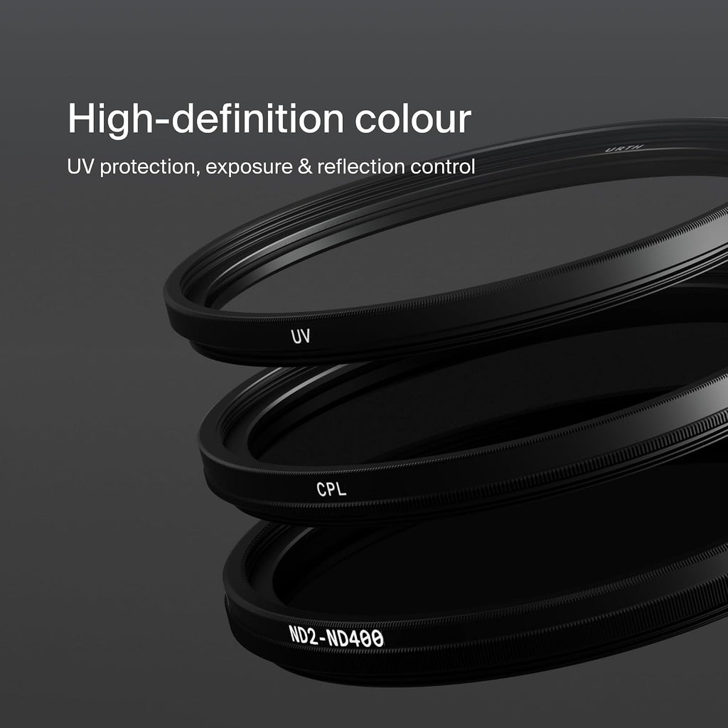 37mm 3-in-1 Explorer Lens Filter Kit | UV, Circular Polarizing (CPL), Variable Neutral Density ND2-400 Nano-Coated HD