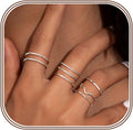 8Pcs 1mm Stainless Steel Rings for Women Men Fashion Plain Band Knuckle Stacking Midi Thumb Dainty Thin Rings Set