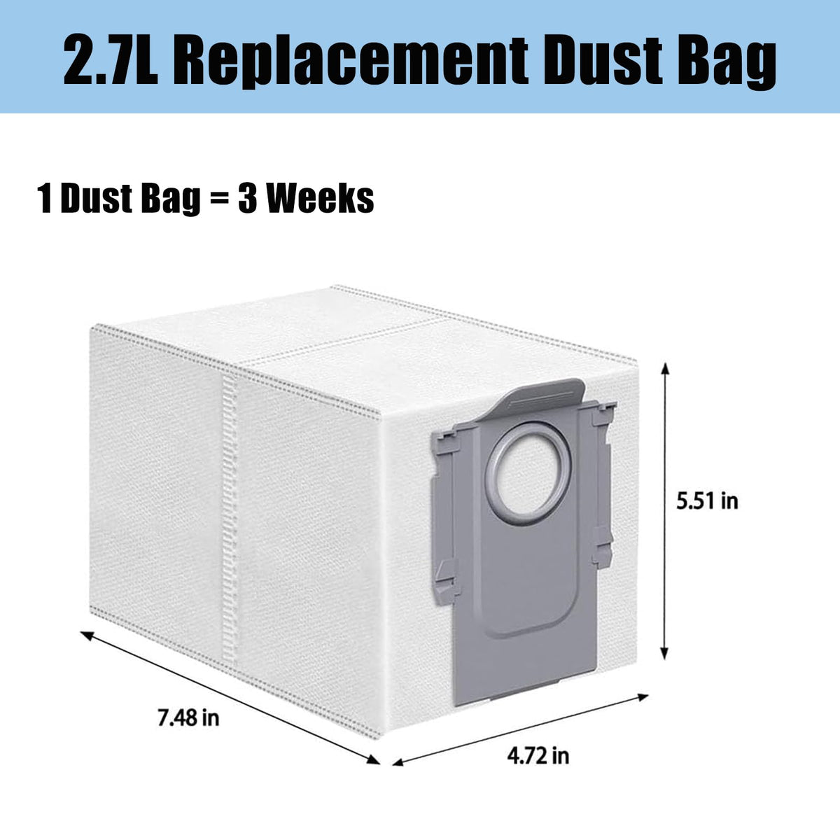 Chuancheng 12 Pcs Replacement Dust Bag for Roborock Qrevo Curve/ P20 Pro Robot Vacuum
