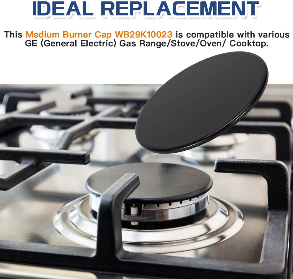 WB29K10023 Medium Burner Cap Replacement for GE Gas Range/Stove WB29K10001