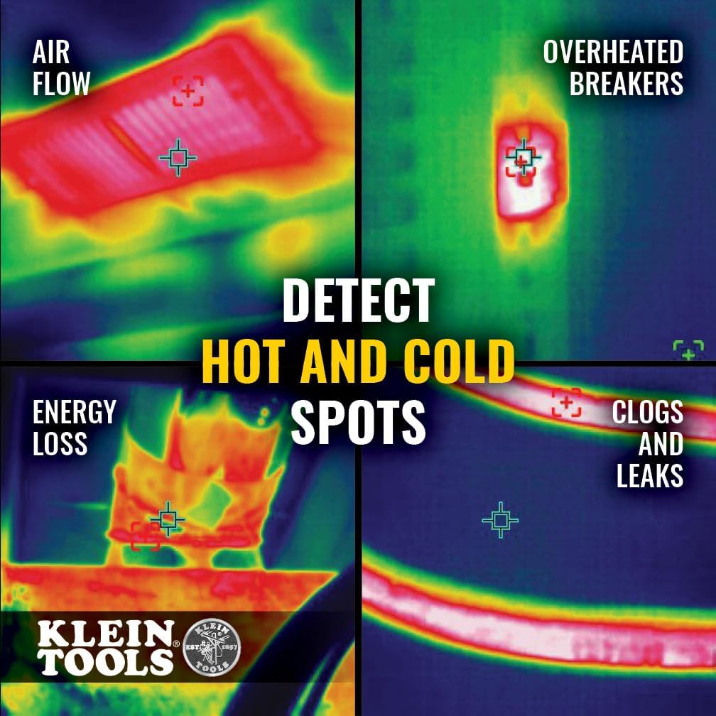 Klein Tools TI290 Rechargeable PRO Thermal Imaging Camera, Over 76,800 Pixels, Wi-Fi Data Transfer, 3 Palettes, High/Low Temperature Points