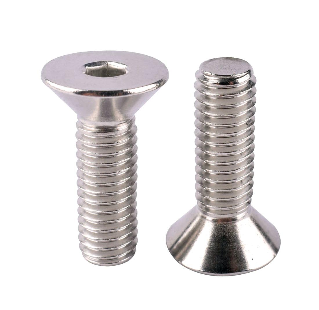 #8-32 x 5/8" Flat Head Socket Cap Screws Countersunk Bolts, Allen Hex Socket Drive, 304 Stainless Steel 18-8, Full Thread, 40Pcs
