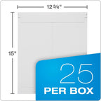 12-3/4 x 15 Photo Document Mailer with Peel and Seal Self Seal Closure, Extra Rigid 26 Pt White Fiberboard, 25 per