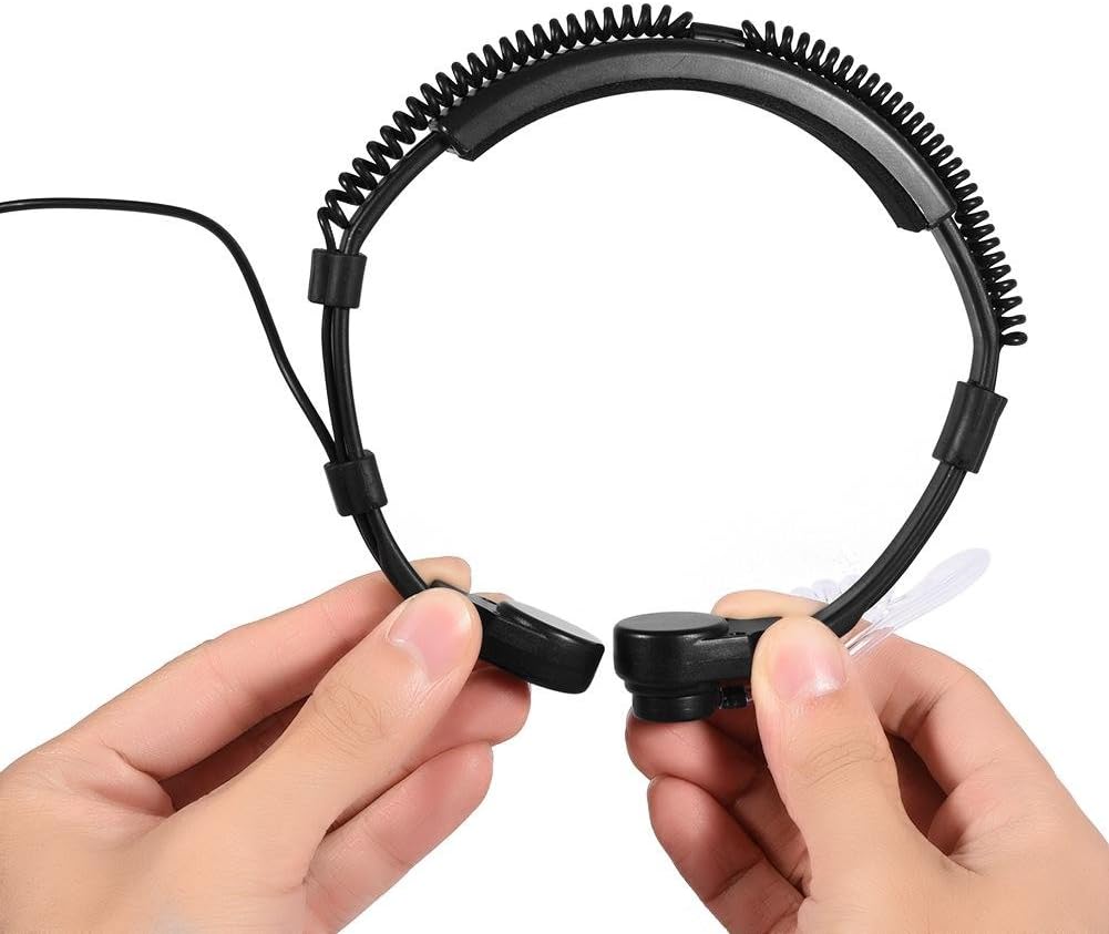 Professional Throat Headset, Walkie Talkie Acoutic Tube Earpiece PTT for UV5R 2-Way Radio Walkie Talkie for