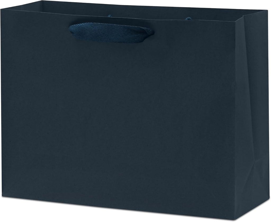 Navy Gift Bags, 16x6x12 Large Blue Gift Bags, 50 Pack