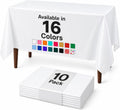 10-Pack White Plastic Tablecloths 54x108, Fits 6-8FT Rectangle Tables