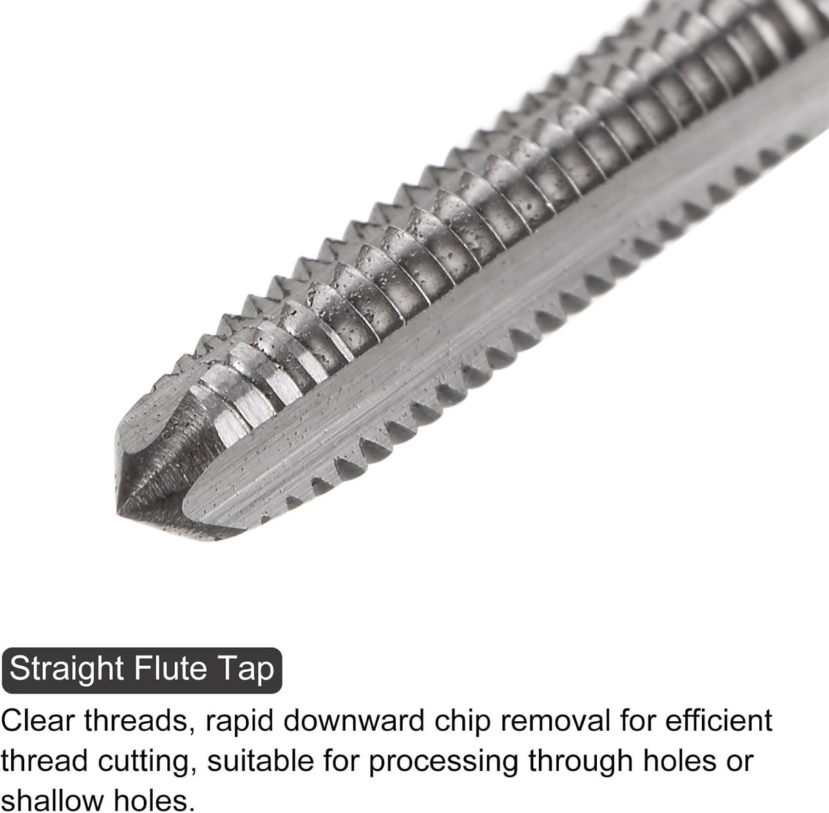 uxcell 10pcs Machine Thread Taps 8-32 UNC 2B High Speed Steel 6542 Straight Flute Screw Thread Milling Taps Threading Tapping Repair Tools