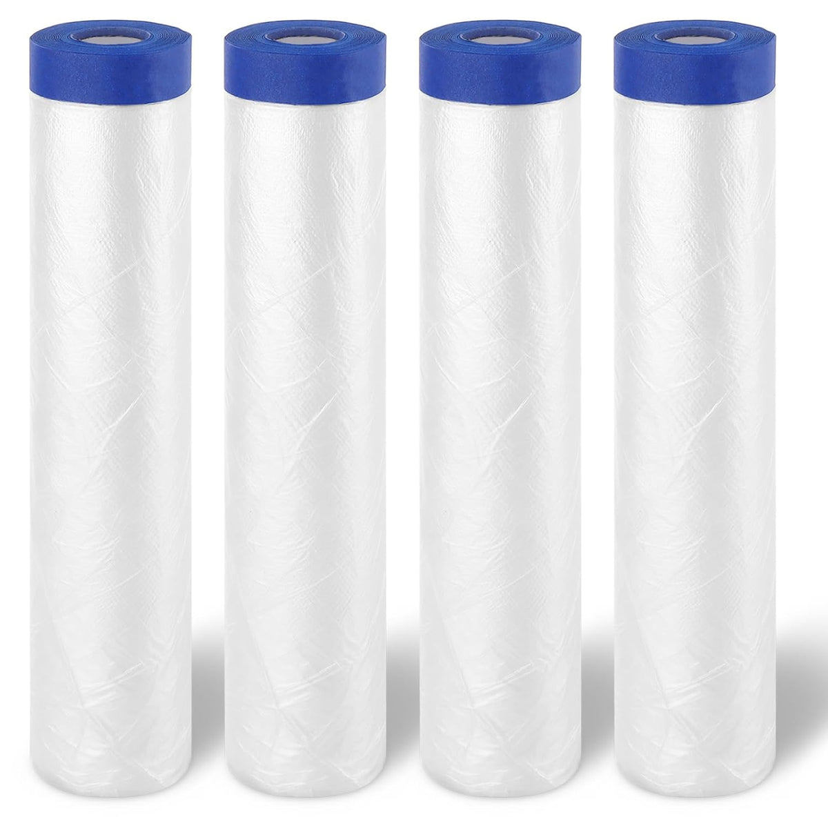 Pre-Taped Painter Plastic Sheeting for Painting 106IN x 88FTx 4Roll