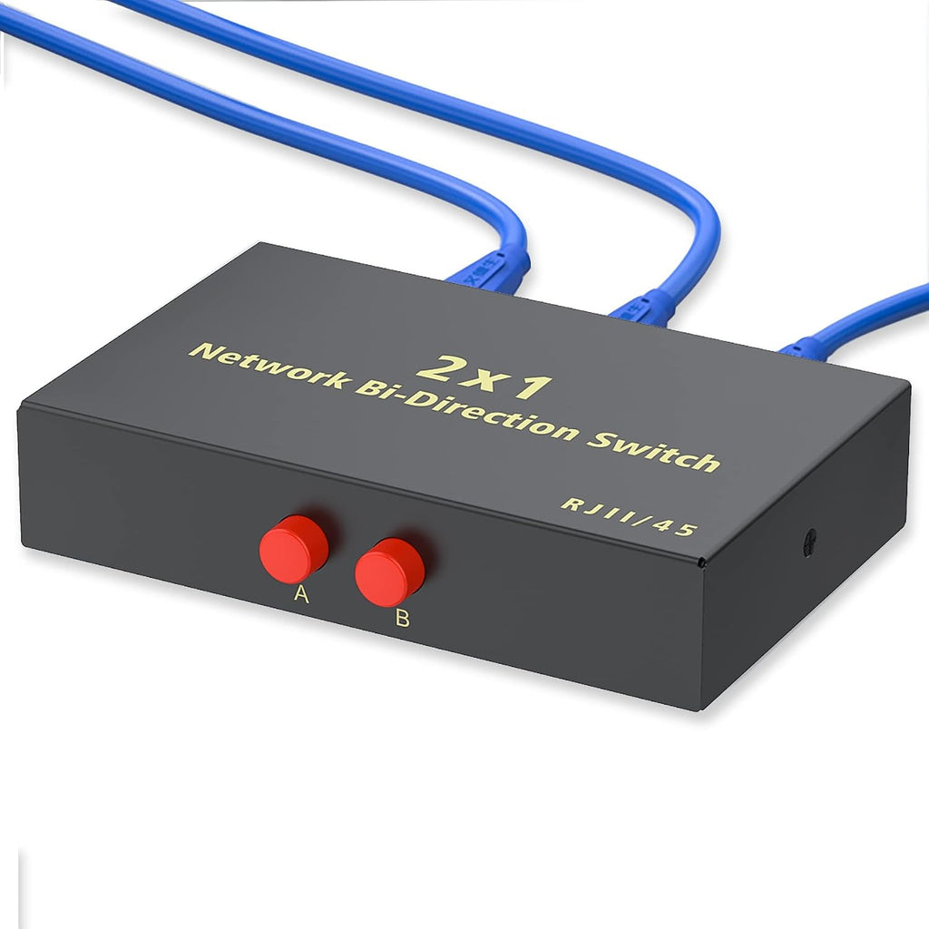 RJ45 Network Switch Selector 2x1 Ethernet 100M/1000M