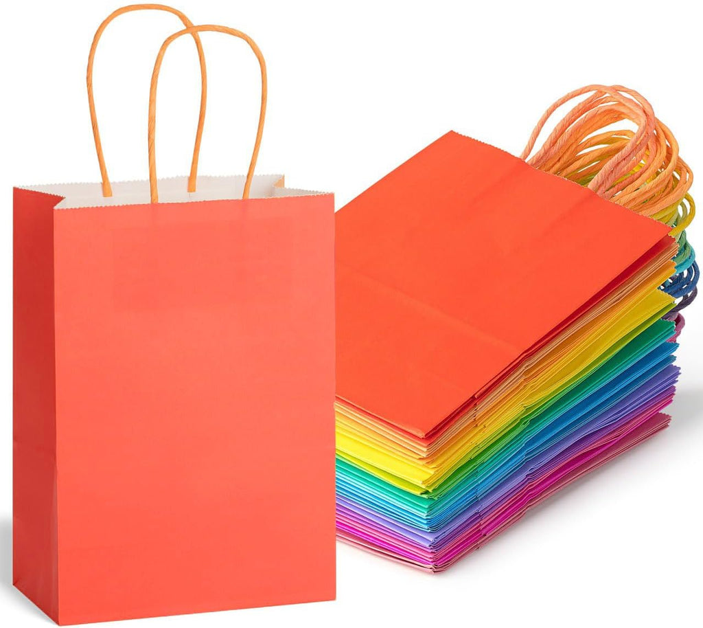 Paper Gift Bags with Handles, 32 Pack, 8.3" x 5.9" x 3.1"