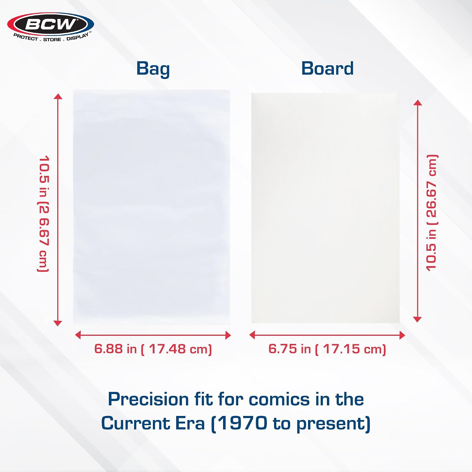 Current Comic Bags and Backing Boards, Acid-Free, 100 Sets, 200 Pieces | Includes 100 acid-free bags and 100 rigid 24