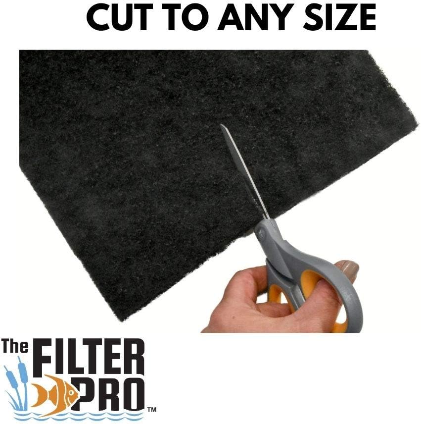 Carbon Fine Filter Media, 3/8" Thick, 12" x 54" Roll, Perfect for Aquariums, Ponds or Water Gardens, Made in USA