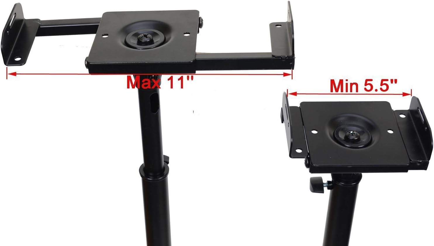 2 Heavy duty PA DJ Club Adjustable Height Satellite Speaker Stand Mount - Extends 26.5" to 47" (i.e. Bose, Harmon