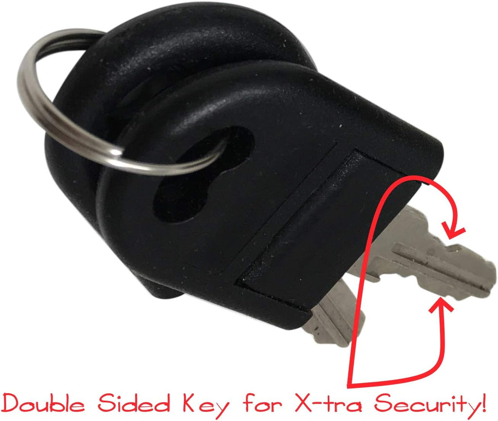 Office Desk Lock for Drawer & Door - 7/8" (.875") Bore - Antique Brass- Keyed Alike - Includes Escutcheon Trim Ring