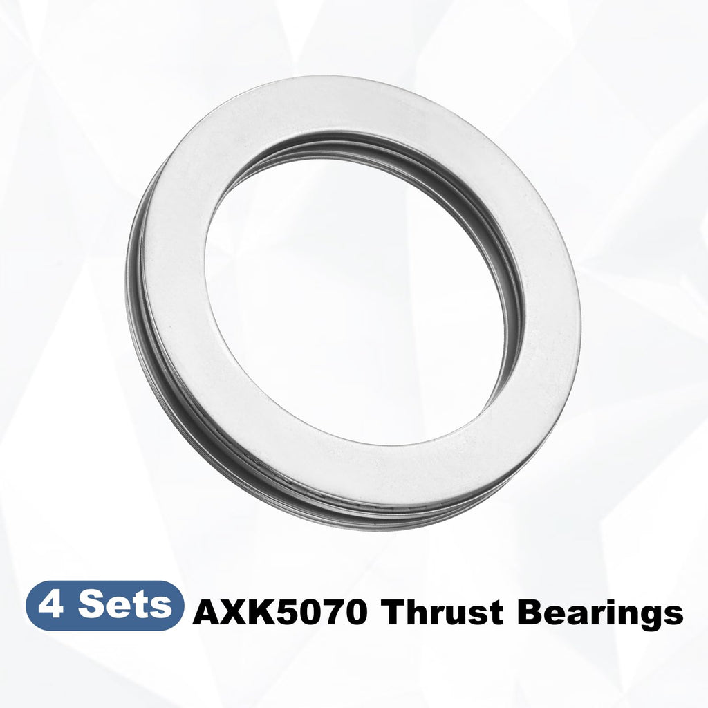 uxcell 4 Sets AXK5070 Thrust Needle Roller Bearings with Washers, ID 50mm