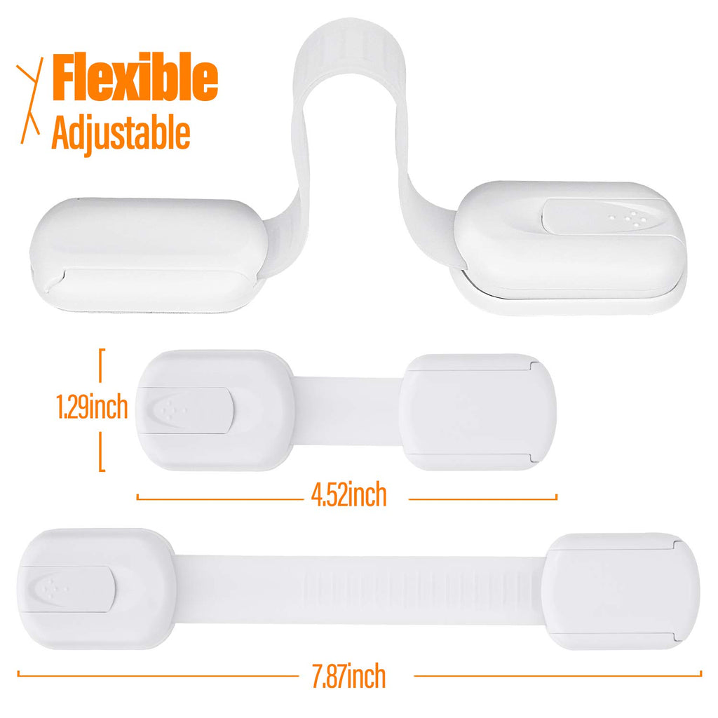 Child Safety Cabinet Locks - (10 Pack) Baby Proofing Latches to Drawer Door Fridge Oven Toilet Seat Kitchen Cupboard