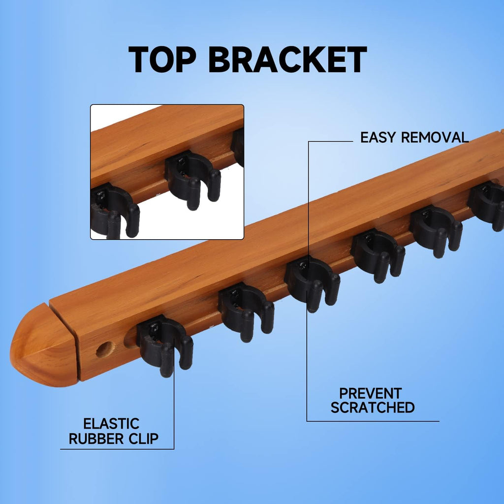 GSE 2-Piece Wooden Wall Mounted Billiard Pool Cue Rack Holds 6/8/12 Cues | Several Colors Available, Pool Stick
