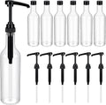 6 Pcs 25 oz Plastic Syrup Bottles with Pump Syrup Dispenser, Black