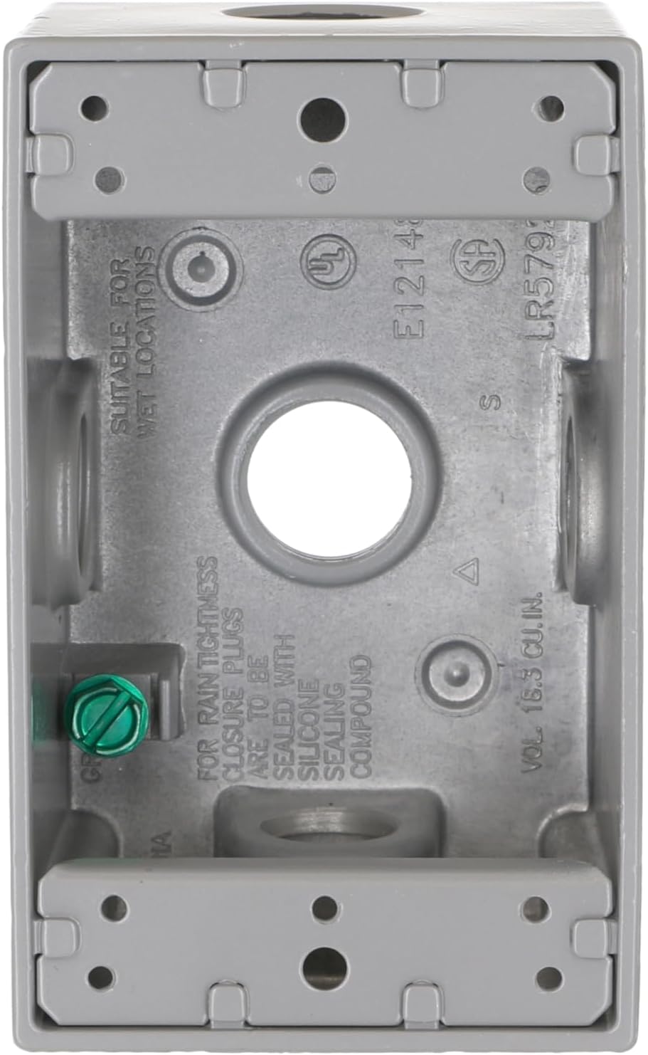 Hubbell-Bell 5323-0 Single Gang Weatherproof Outlet Box, Gray
