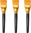 1 1/2 Inch Flat Paint Brushes 3Pcs - Large Acrylic, Oil & Watercolor Paint Brushes with Wooden Handle - Professional