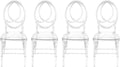 Clear Acrylic Chiavari Chairs, 4 of Modern Transparent Dining Chairs Set High-Back Stackable Crystal Dining Chairs