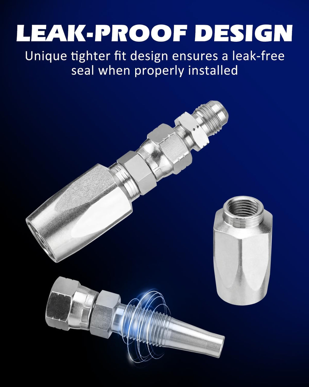 Hydraulic Hose Repair Kit, 3/8" Inner Diameter Reusable, 2-Wire Reusable Hydraulic Repair Fitting