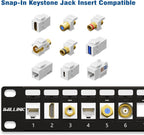iwillink Blank Keystone Patch Panel 24 Port, Network Patch Panel 1U, 2-Pack