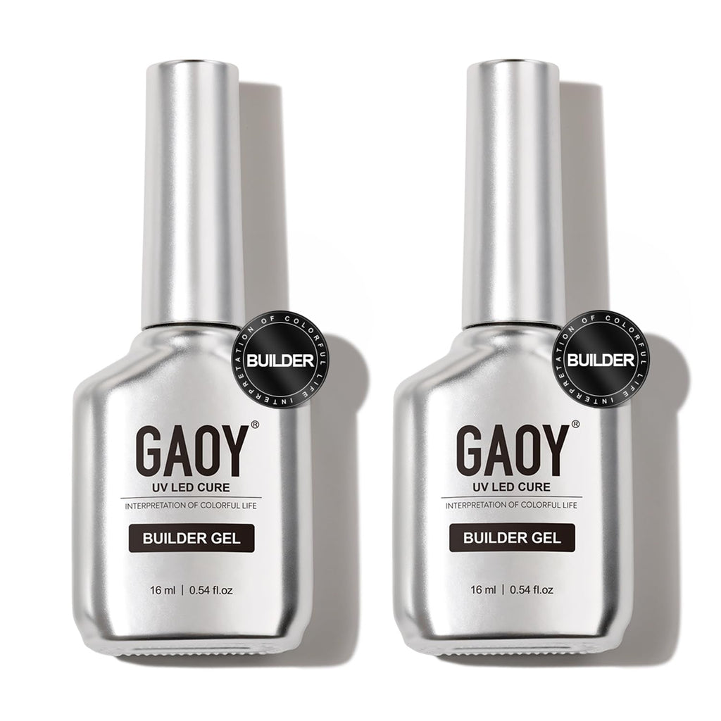 2 Pcs 16ml Clear Builder Gel for Nails, Nail Strengthener in a Bottle, Nail Extension Hard Gel, Soak Off Long Lasting