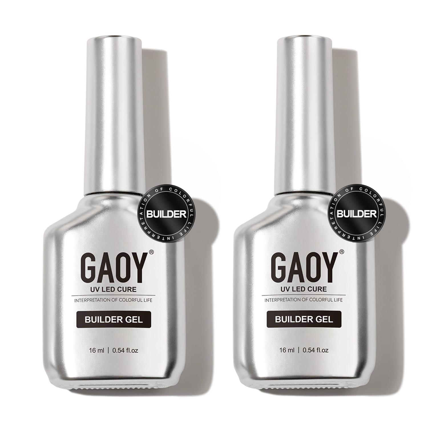 2 Pcs 16ml Clear Builder Gel for Nails, Nail Strengthener in a Bottle, Nail Extension Hard Gel, Soak Off Long Lasting