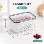 Psiriol Fruit Storage Containers for Fridge (5x3.3x2.6 Inch)
