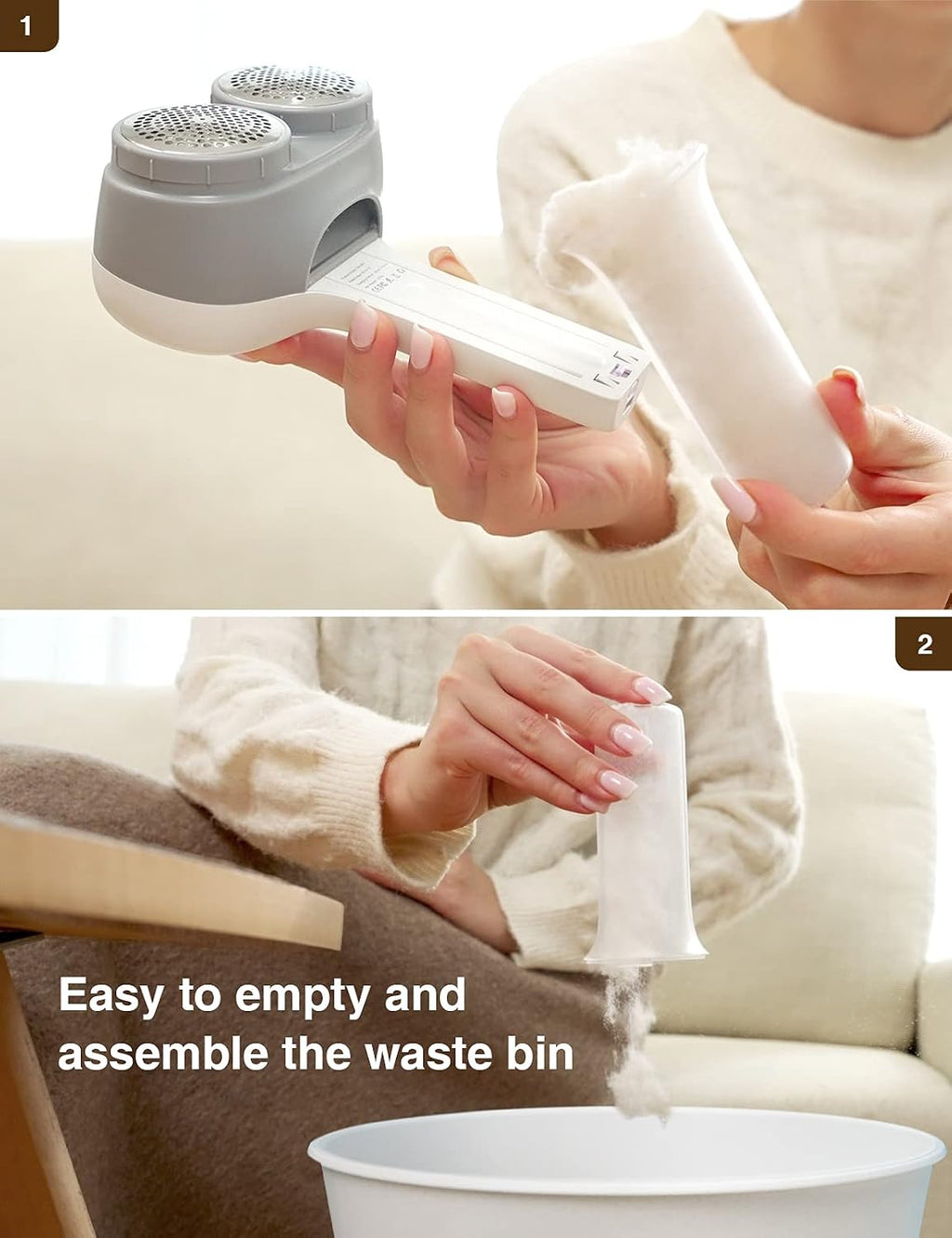 Fabric Shaver, Sweater Depiller & Pilling Remover | Dual-Head Design for 2X Faster Pilling Removal on Sweaters & Couches