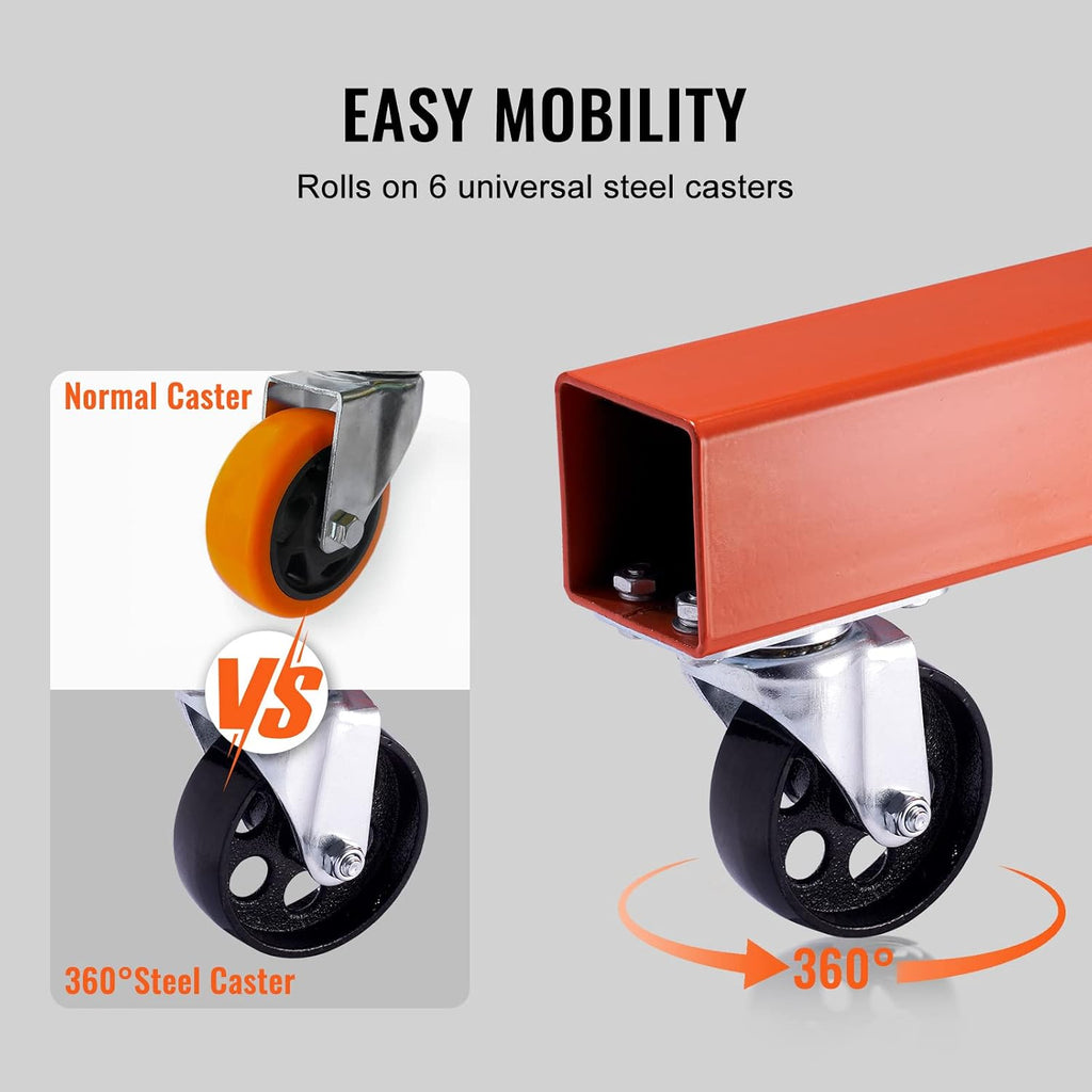 Hydraulic Engine Hoist with Lever, 2 Ton/4400 LBS Heavy-Duty Cherry Picker Shop Crane, Foldable Engine Crane and