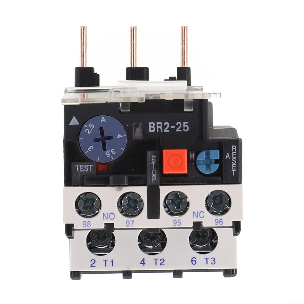 Thermal Overload Relay NR2-25 for Motor Protection, 0.1-25A Adjustable Current, for CJX2 Series Contactors, 690V AC 3-Phase with Phase Loss Defense(2.5-4 Amp)