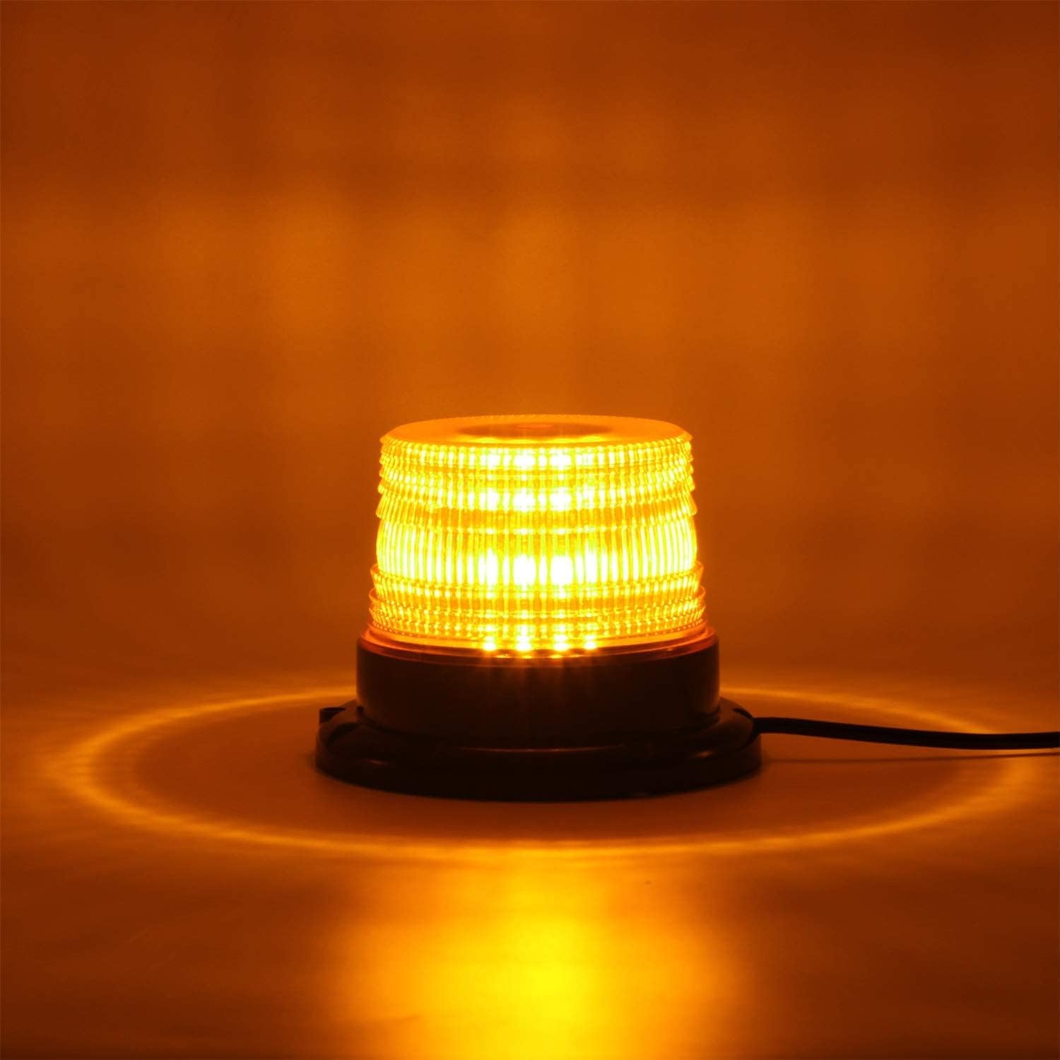 2pcs LED Rotating Strobe Beacon Lights, 12V-24V Amber 40 LED Flashing Warning Safety Flashing Lights with Magnetic