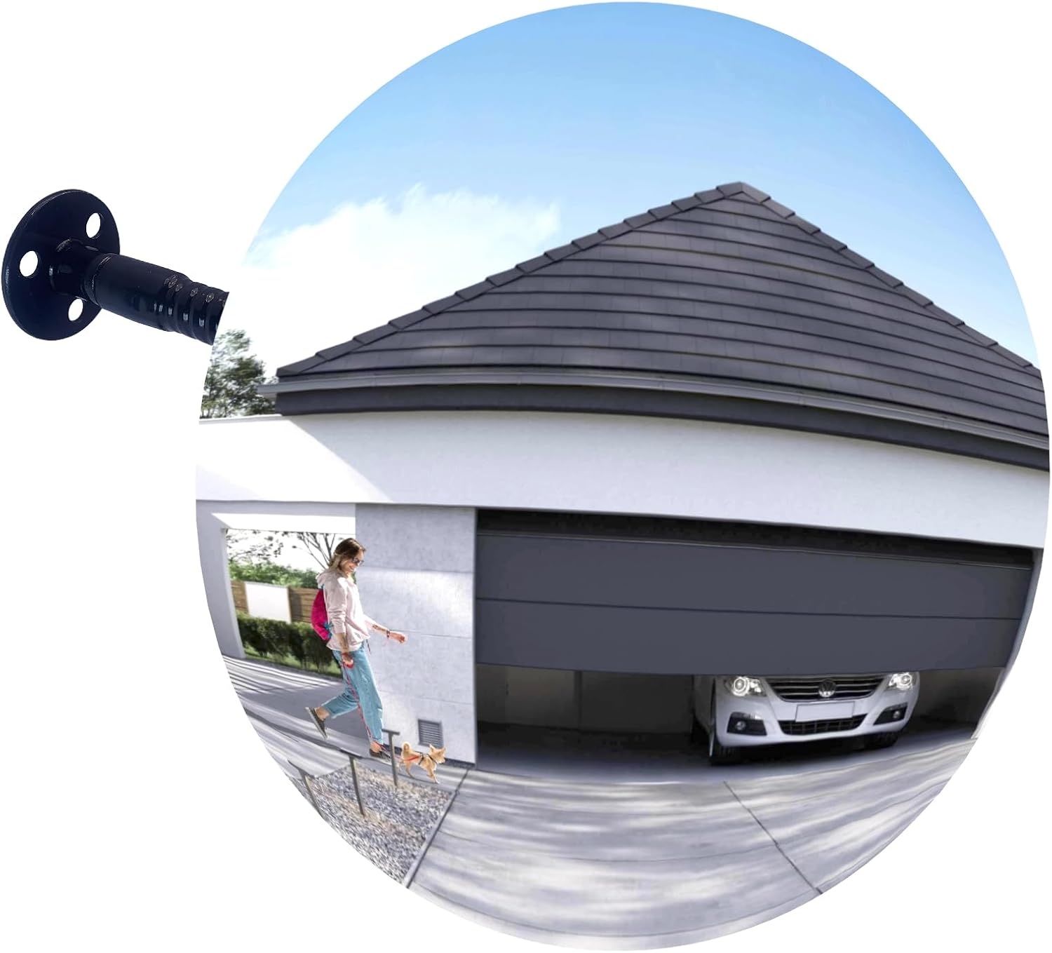 12" HD Frameless Acrylic Convex Mirror, Wide Angle Garage Blind Spot Mirror | Convex fish eye mirror with wide
