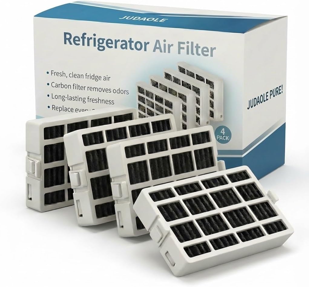 4 Pack Air Filter for KitchenAid KRMF706ESS01,WRF560SEHZ03, WRF560SEHZ05,KRMF706ESS05, WRF560SEHZ00,WRF560SEHW05, KRMF706ESS02,KRSC500ESS00 Refrigerator replacement