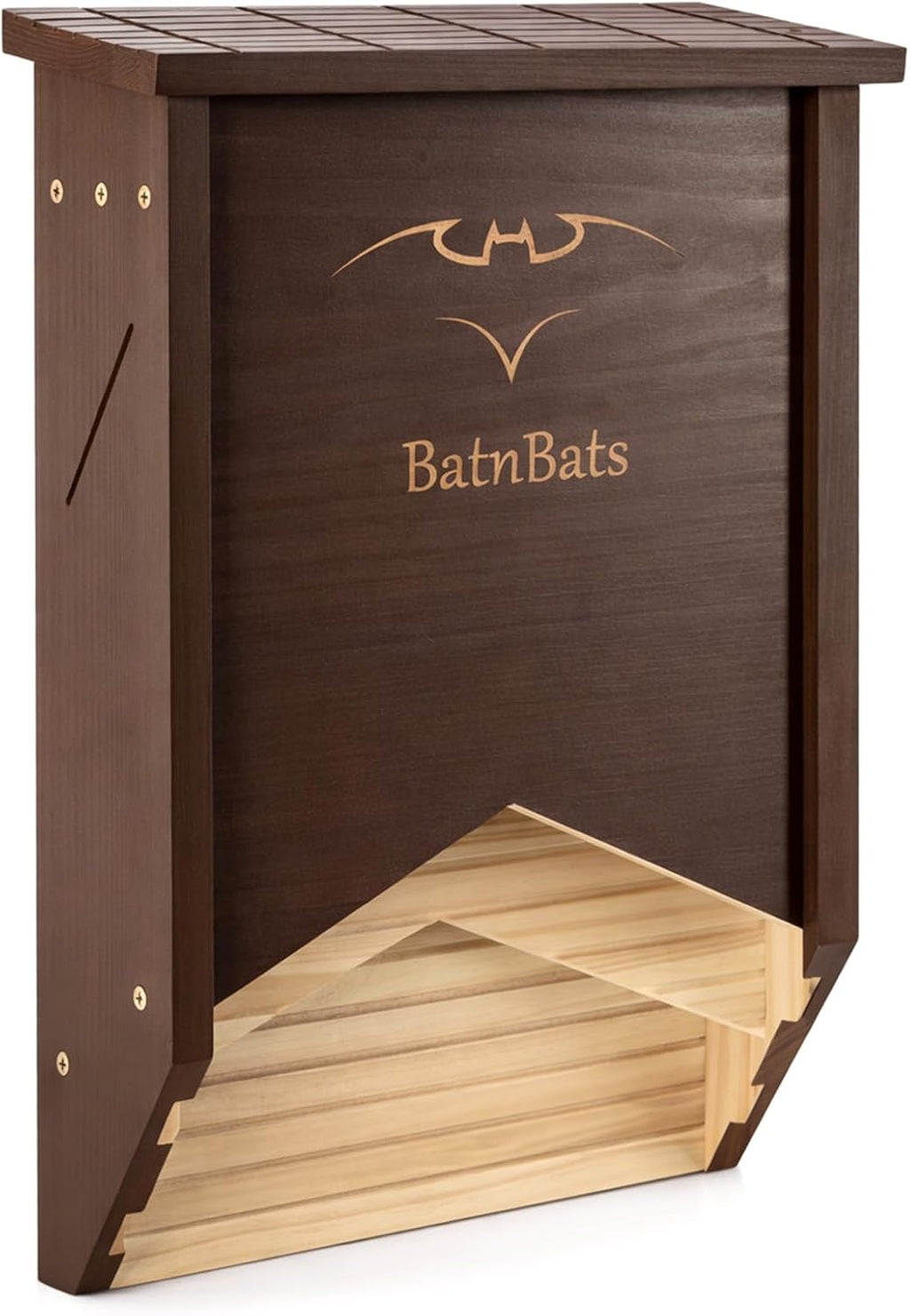 BatnBats Bat House for Outdoors, Bat Box for Outside, 2-Chamber Brown