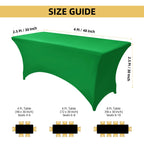 2-Pack 4ft Spandex Table Covers for Rectangular Folding Tables - Wrinkle Resistant Stretch Tight Table Cloths