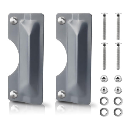 Door Latch Guard, 2 PCS 3" x 7" Door Latch Cover & Door Latch Plate, Carbon Steel Door Security Plate for Outswinging