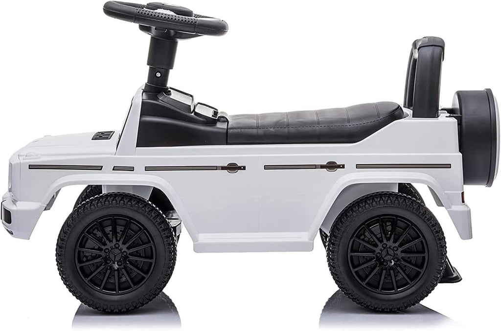 Kids Outdoor Stroller Mercedes G-Wagon Push Car with Working Lights, Horn, and Music for Ages 1 to 3 years, White |