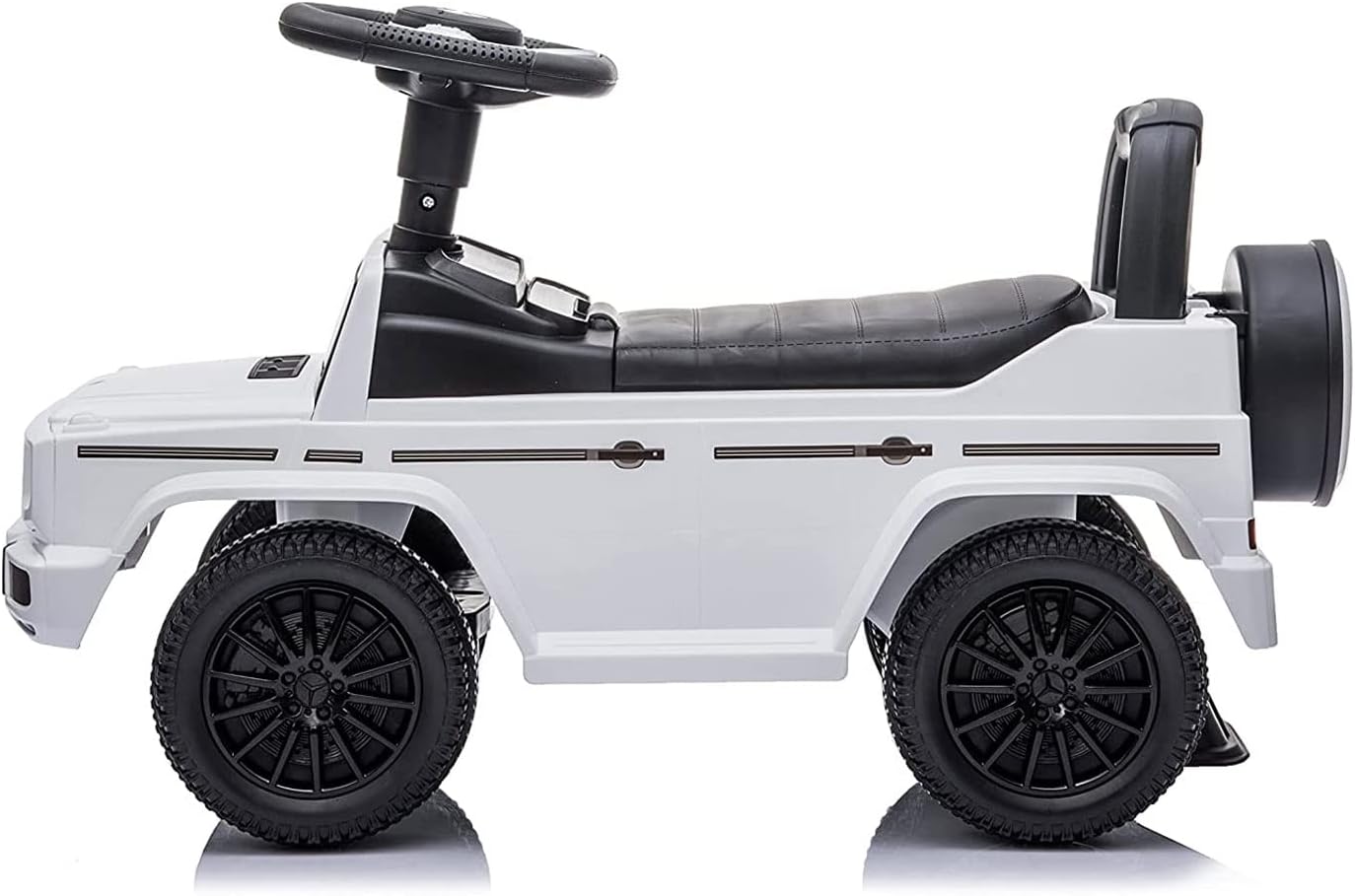 Kids Outdoor Stroller Mercedes G-Wagon Push Car with Working Lights, Horn, and Music for Ages 1 to 3 years, White |