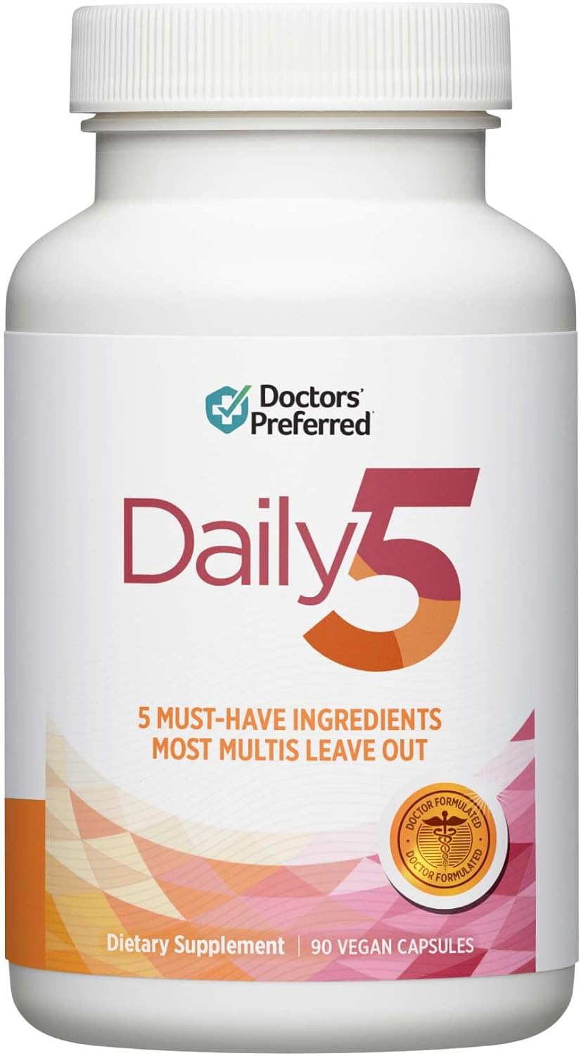 Daily5 Multivitamin for Women and Men, Clinically Validated Ingredients, Heart, Joints, Circulation, 90 Vegan Capsules
