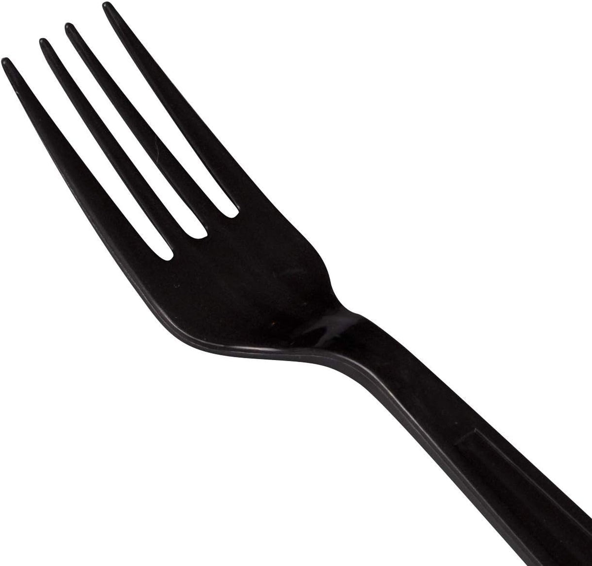 U2030 7" Extra-Heavy Weight Disposable Fork - Black (Case of 1000)
