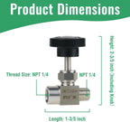 Angry Pony 1/4 NPT Needle Valve, Hydraulic Flow Control Valve, 900 PSI