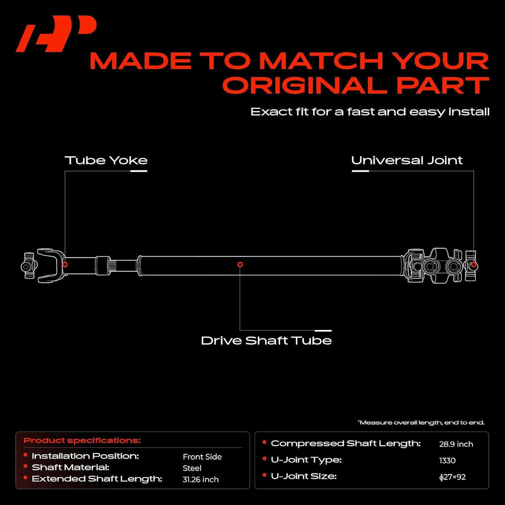 A-Premium Front Drive Shaft Driveshaft Assembly Compatible with Dodge