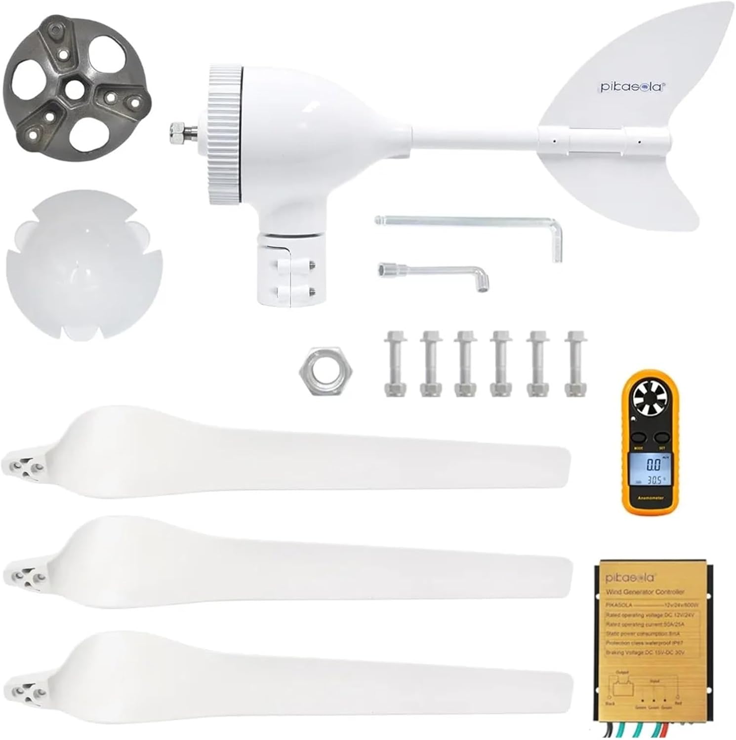 400W 12V Permanent Magnet Wind Turbine Generator Power Kit MPPT Controller | Converts wind energy into electrical