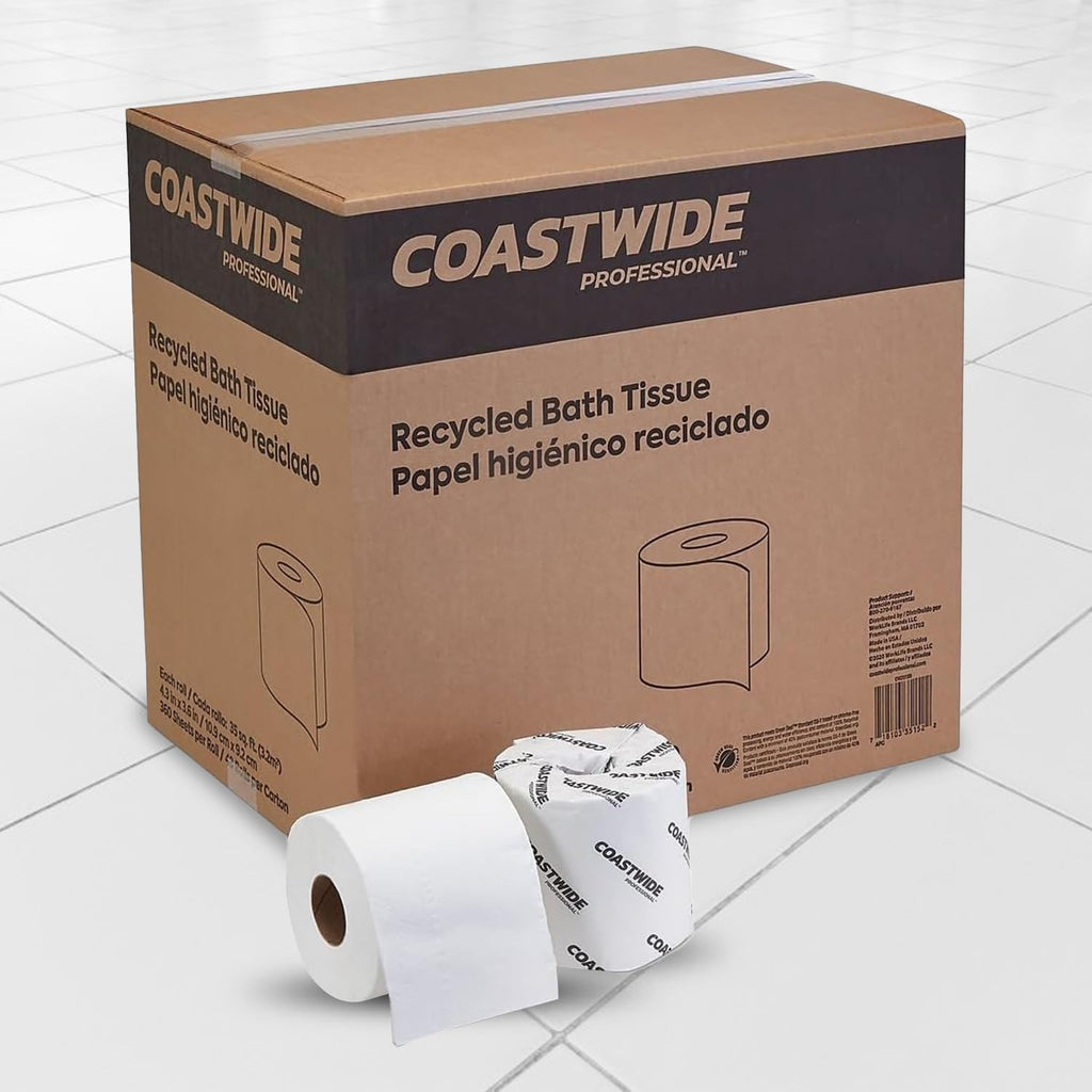 Professional Recycled Toilet Paper, 2-Ply, White, 48 Rolls