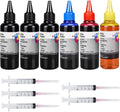 6-Pack Universal Dye Ink Refill Kit for All HP Canon Epsn Brother Printers Compatible Cartridges Refillable Cartridge