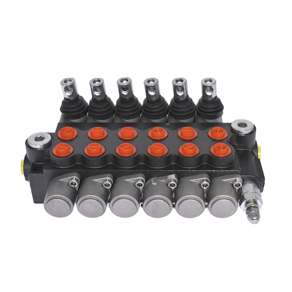 kimllier 6 Spool Hydraulic Valve 13 GPM 3600 PS BSPP Ports Double Acting